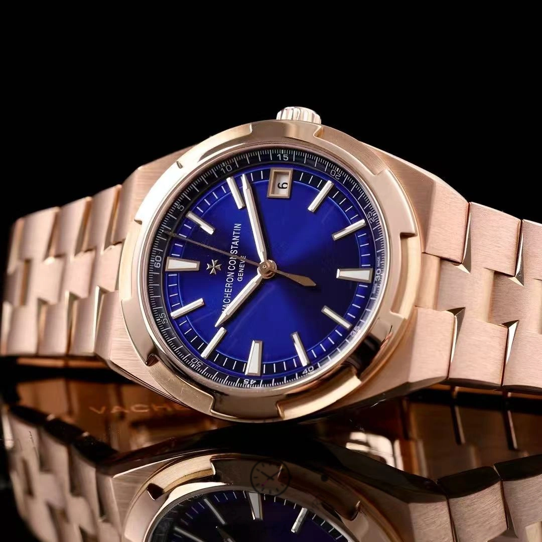 Authentic Vacheron Constantin 4500V rose gold and blue face watch Front 2