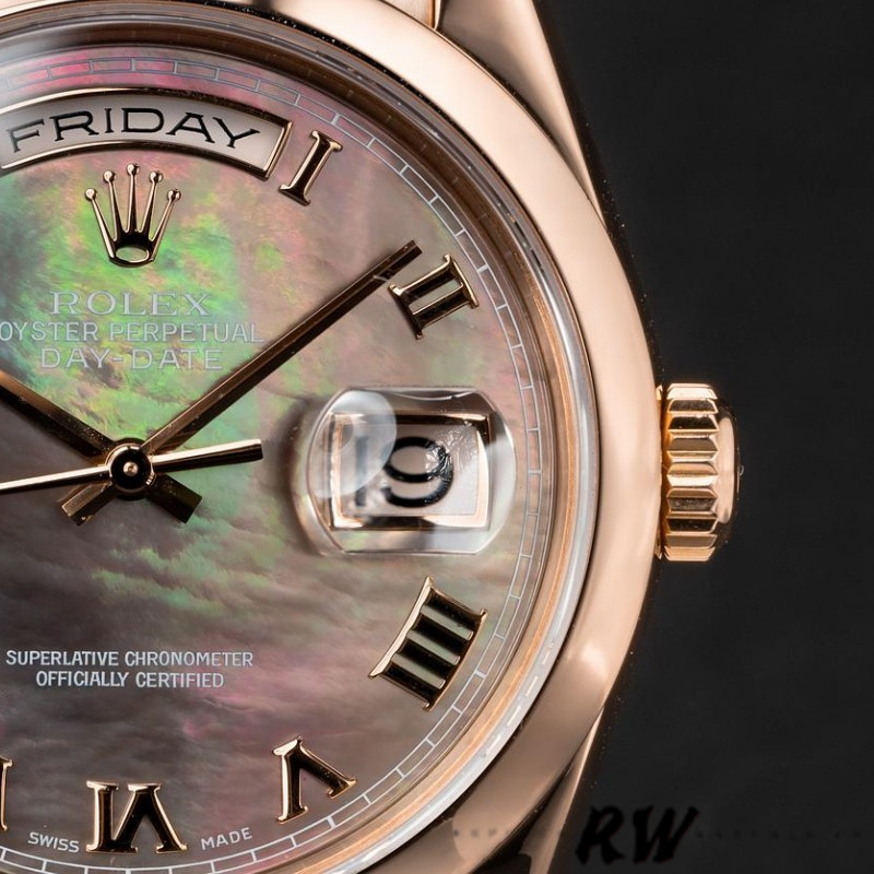 Rolex Day-Date 118205 MOP Roman numeral Dial 36mm Unisex Replica Watch