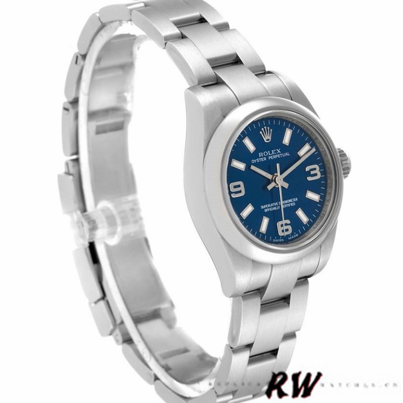 Rolex Oyster Perpetual 176200 Blue Dial Domed Bezel 26mm Lady Replica Watch