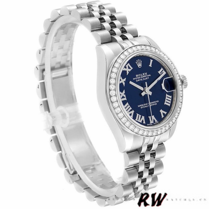 Rolex Datejust 178384 Stainless Steel Blue Roman Dial 31MM Lady Replica Watch