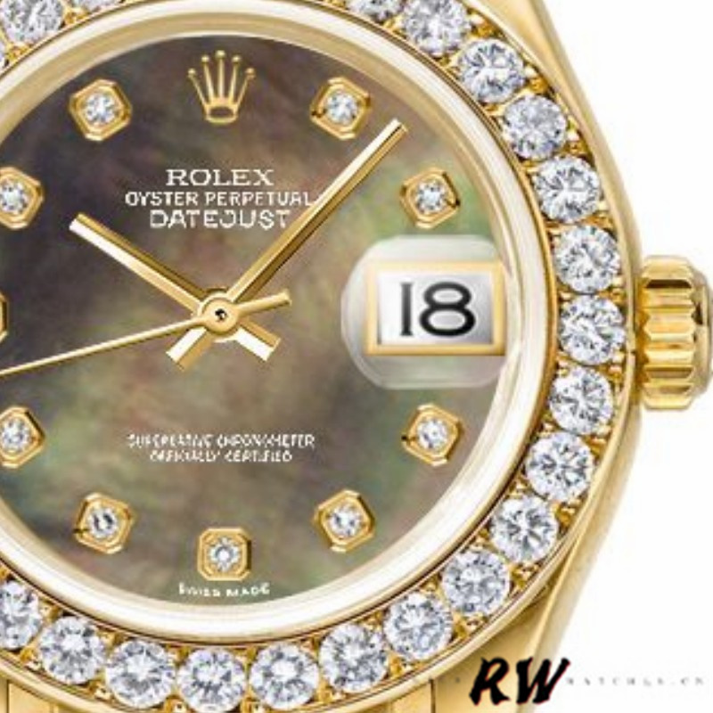 Rolex Pearlmaster 80298 Yellow Gold MOP Dial 29MM Lady Replica Watch