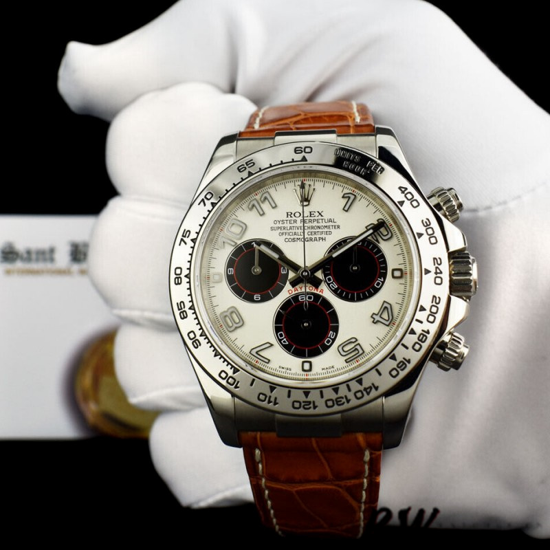 Rolex Daytona 116519 Panda Dial Brown Leather Strap 40mm Mens Replica Watch