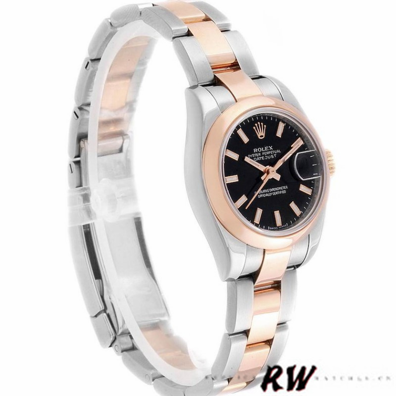 Rolex Datejust 179161 Stainless Steel and Everose Gold Black Index Dial 26MM Lady Replica Watch