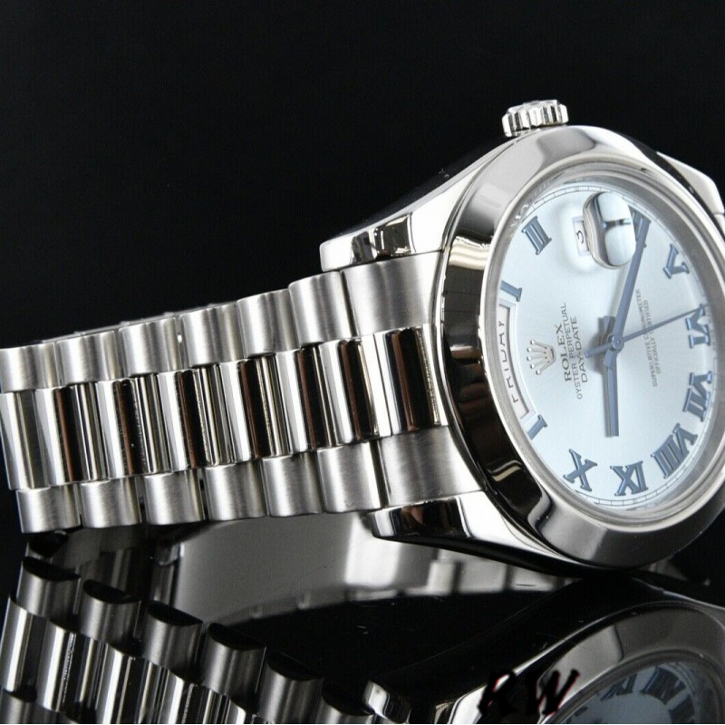 Rolex Day-Date 218206 Ice Blue Dial Platinum 41MM Mens Replica Watch