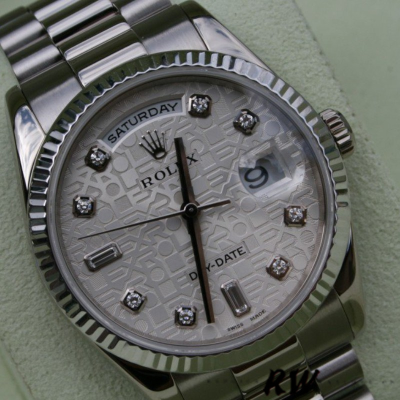 Rolex Day-Date 118239 white gold Jubilee Silver Dial 36mm Unisex Replica Watch
