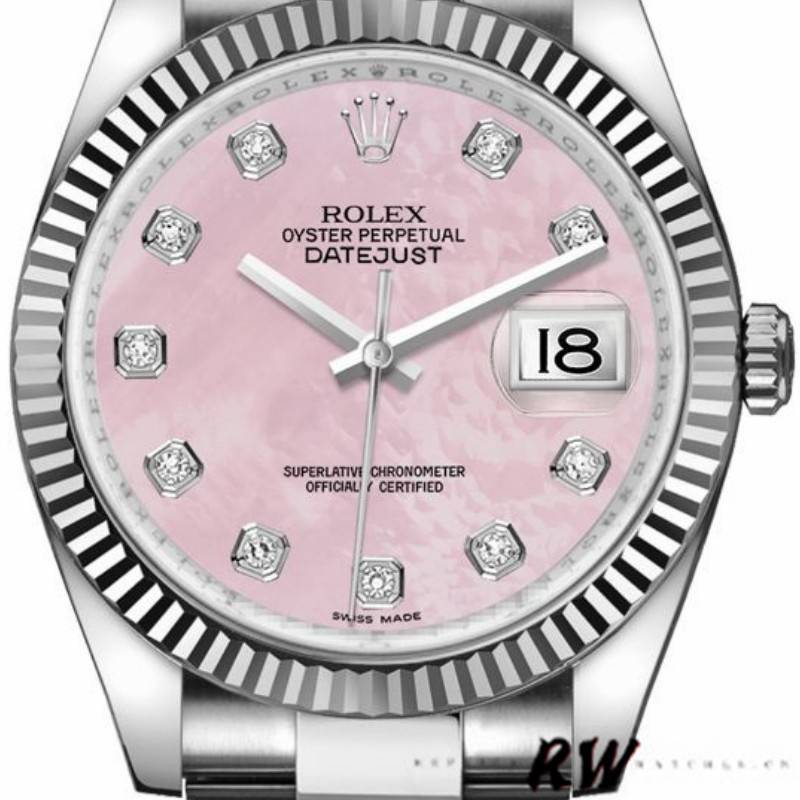 Rolex Datejust 116234 Mother of Pearl Pink Diamond Dial 36mm Lady Replica Watch