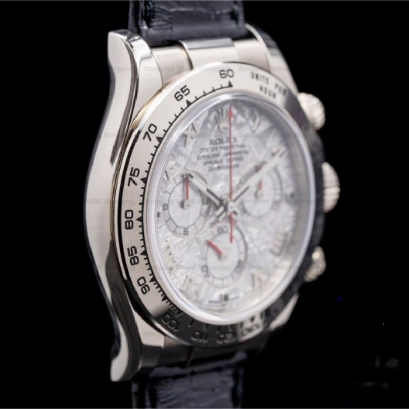 Rolex Daytona 116519 Black Leather strap Meteorite Dial 40mm Mens Replica Watch