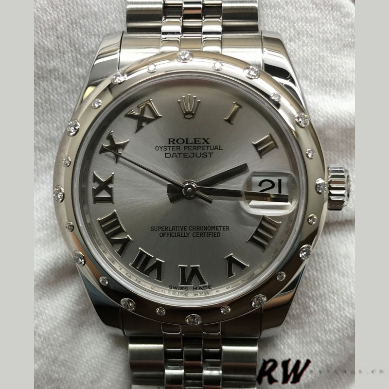 Rolex Datejust 178344 Rhodium Grey Dial Jubilee Bracelet 31MM Lady Replica Watch