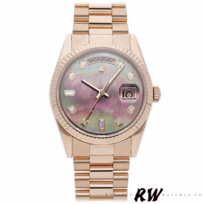Rolex Day-Date 118235 Mother of pearl diamond dial 36mm Unisex Replica Watch