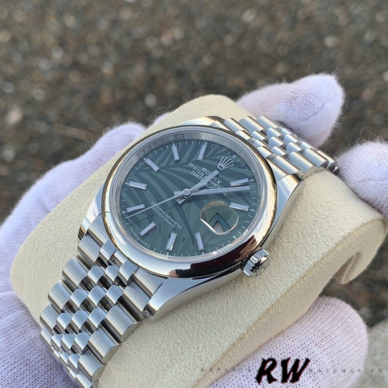 Rolex Datejust 126200 Olive Green Palm Motif Dial 36MM Unisex Replica Watch
