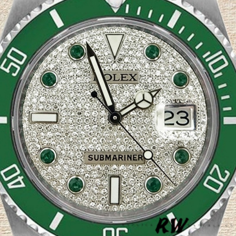 Rolex Submariner 116610 Diamond Paved Dial Automatic 40mm Mens Replica Watch