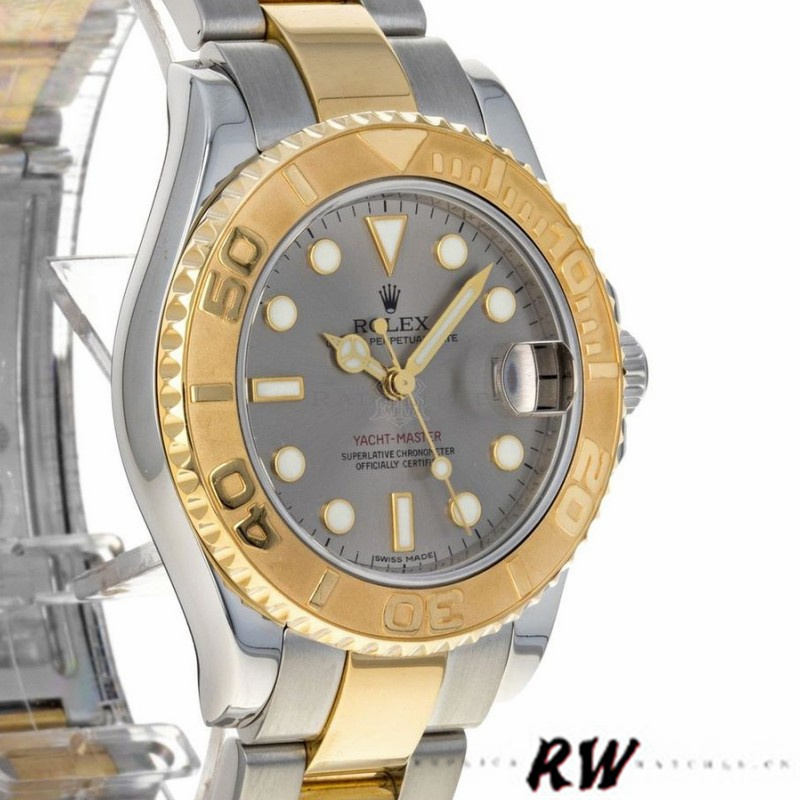 Rolex Yacht-Master 168623 Steel Yellow Gold Platinum Dial 35MM Unisex Replica Watch