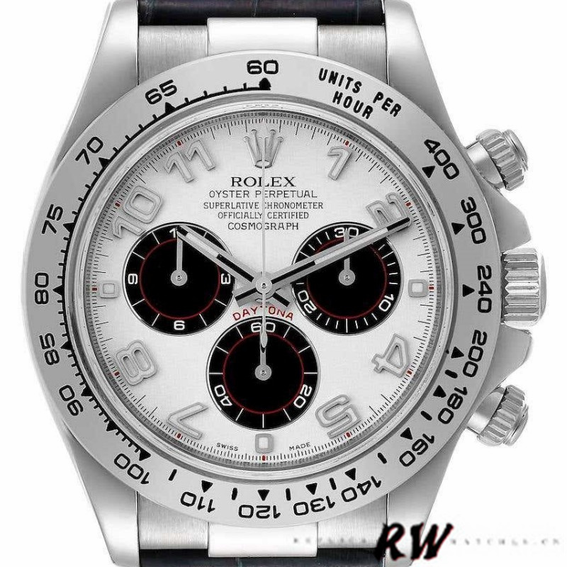 Rolex Daytona 116519 Panda Dial Blue Leather Strap 40mm Mens Replica Watch
