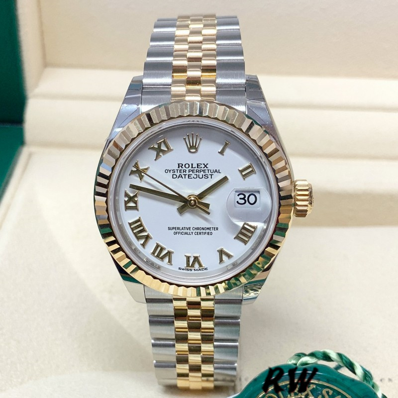 Rolex Datejust 279173 White Roman Numeral Dial Fluted Bezel 28mm Lady Replica Watch