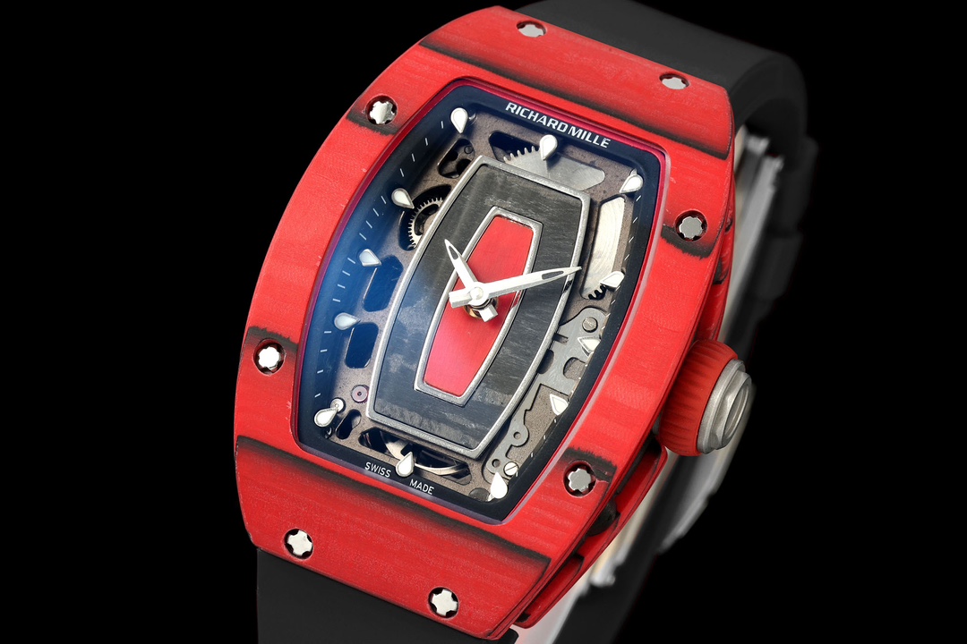 Richard Mille RM07-01 Racing Red Carbon Black Rubber Strap 46mm Ladies Watch