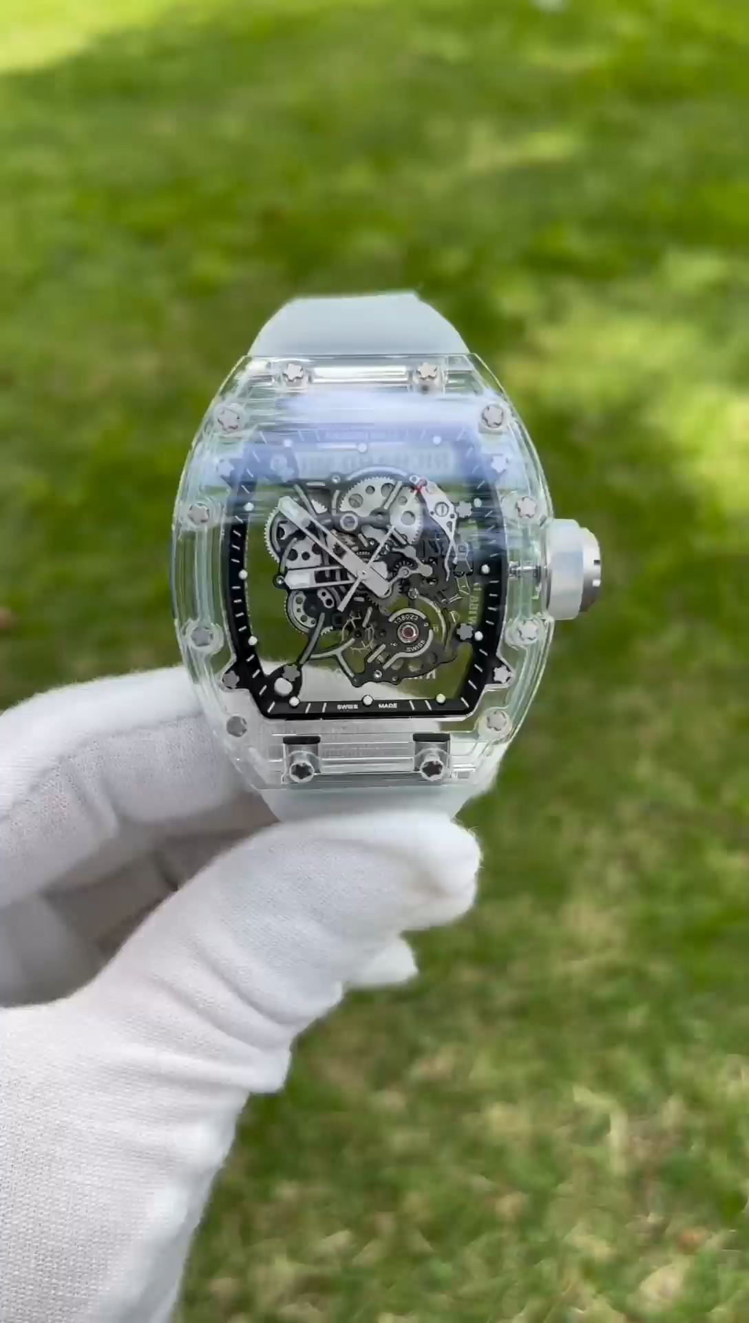 Richard Mille RM055 Transparent Case Skeleton Dial