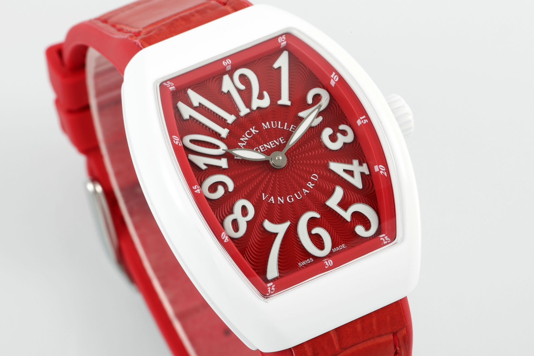 Franck Muller Women's Yacht Red Dial Leather Strap