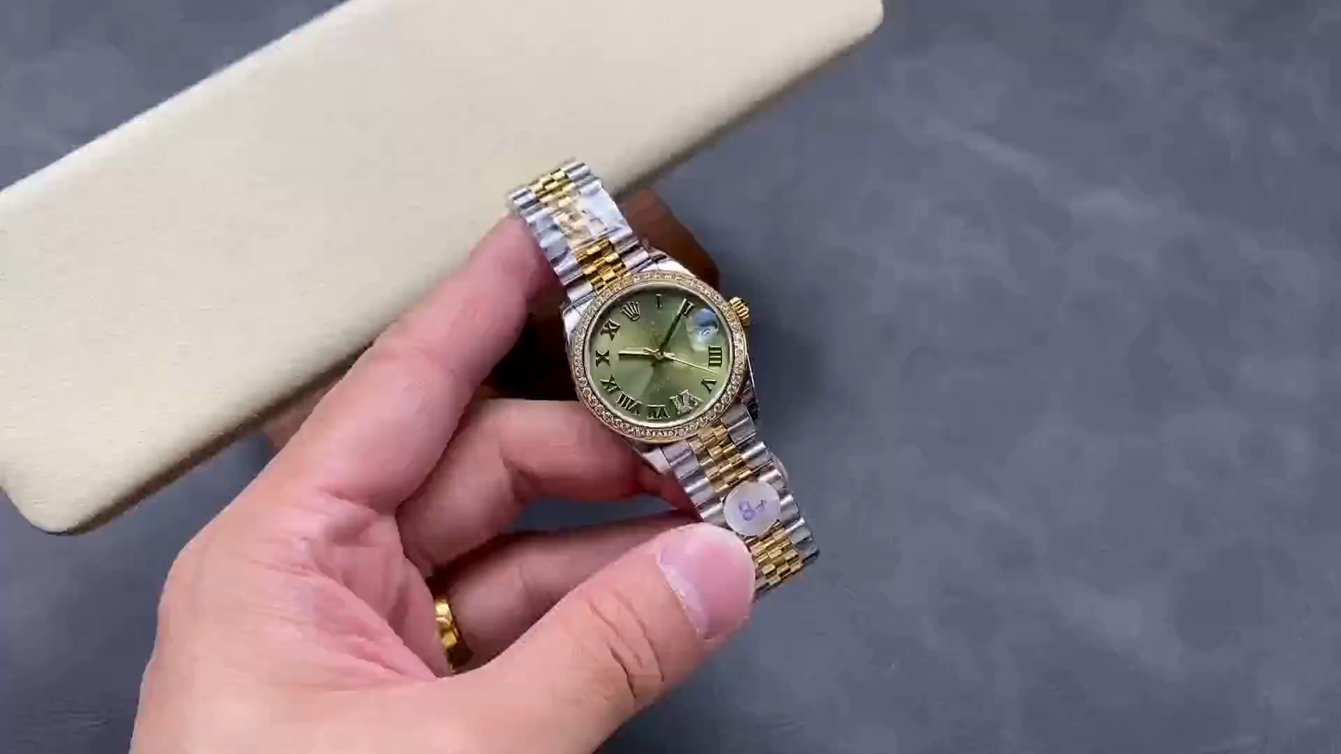 Rolex Datejust 31mm Stainless Steel and Yellow Gold 278383RBR 0016 Green VI Roman Jubilee