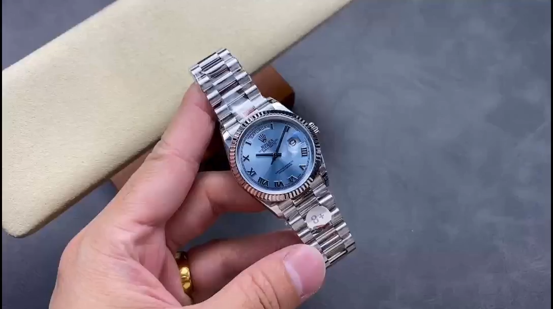 Rolex Day Date 128236 0018 Ice Blue Roman Dial