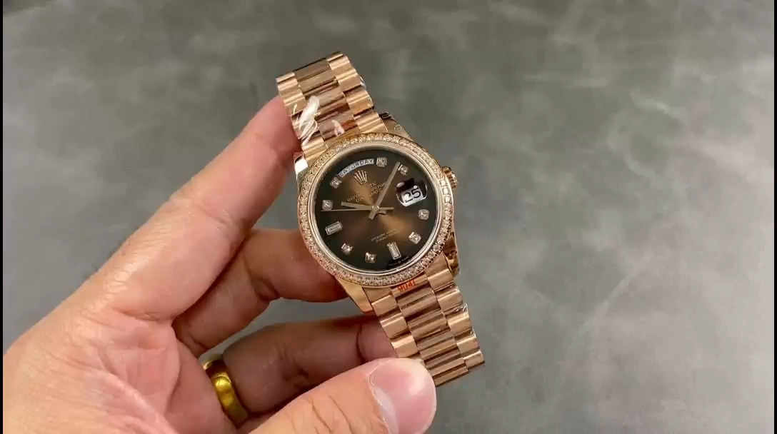 Rolex Day-Date 128345RBR Brown Ombre Dial Everose Gold 36MM Unisex Replica Watch
