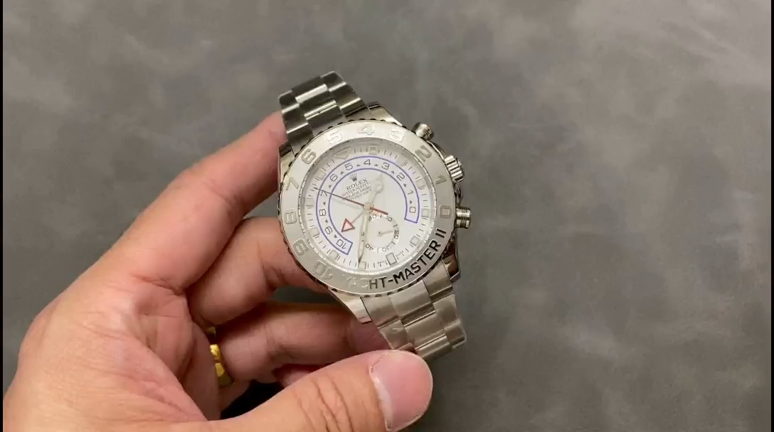 Rolex Yacht Master II 116689 White Dial Platinum 44mm Mens Replica Watch