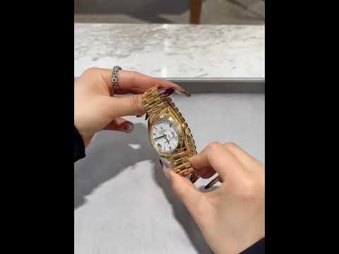 Rolex Day-Date 228238 White Roman Dial Fluted Bezel 40mm Mens Replica Watch