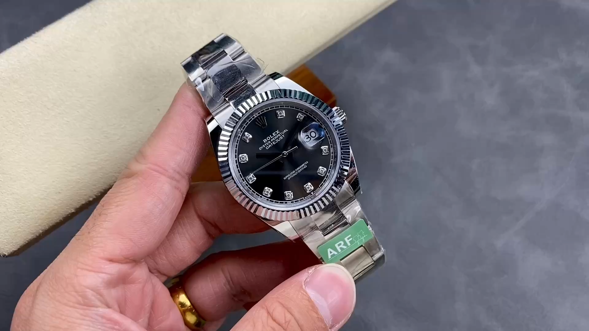 Rolex Datejust m126334 0005 Fluted Bezel Dark Rhodium Grey Dial 41MM Mens Replica Watch