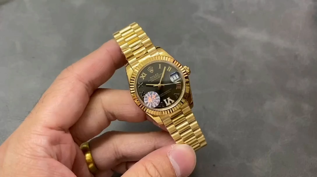 Rolex Datejust 31mm Yellow Gold M278278 0032 Dark Grey Roman VI President