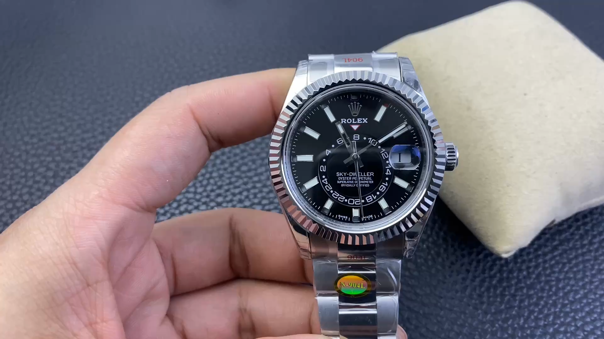 Rolex Sky Dweller 42 White Rolesor Black Dial Oyster M336934 0007 Men's Watch