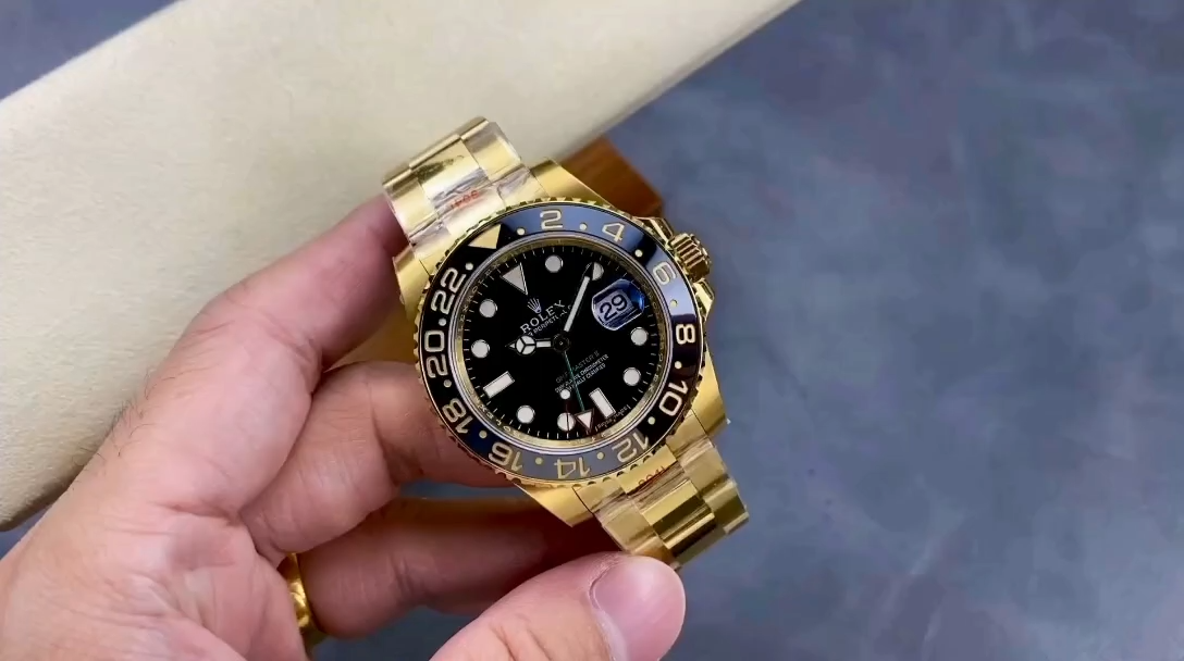 Rolex GMT Master II 40mm Black Dial 116718LN 18k Yellow Gold Men's Watch