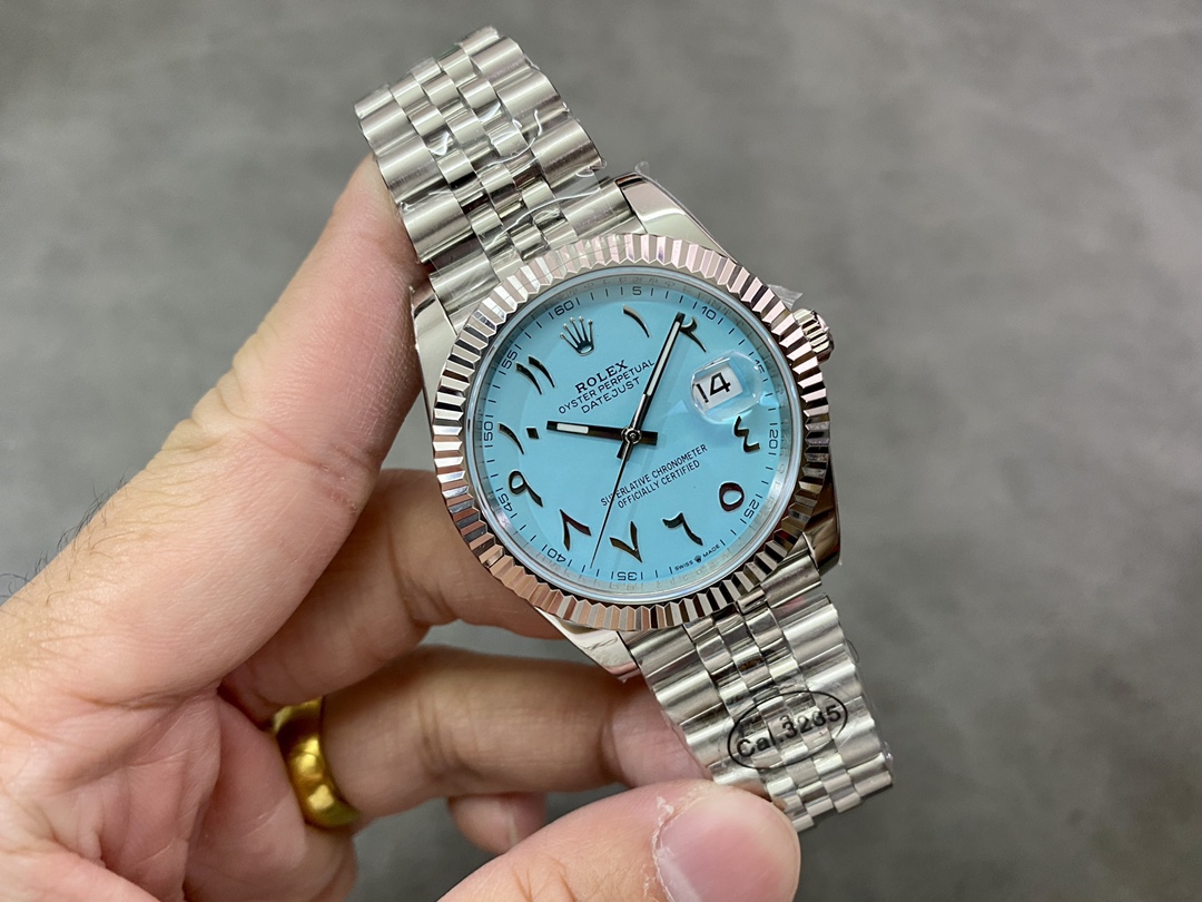 Rolex Datejust 41 Ice Blue Dial with Fluted Bezel 126334 Men's Watch