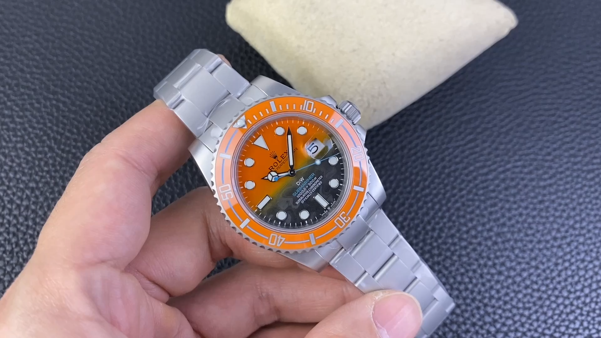 Rolex Submariner DIW Persimmon Orange Black Dial Ceramic Orange Bezel