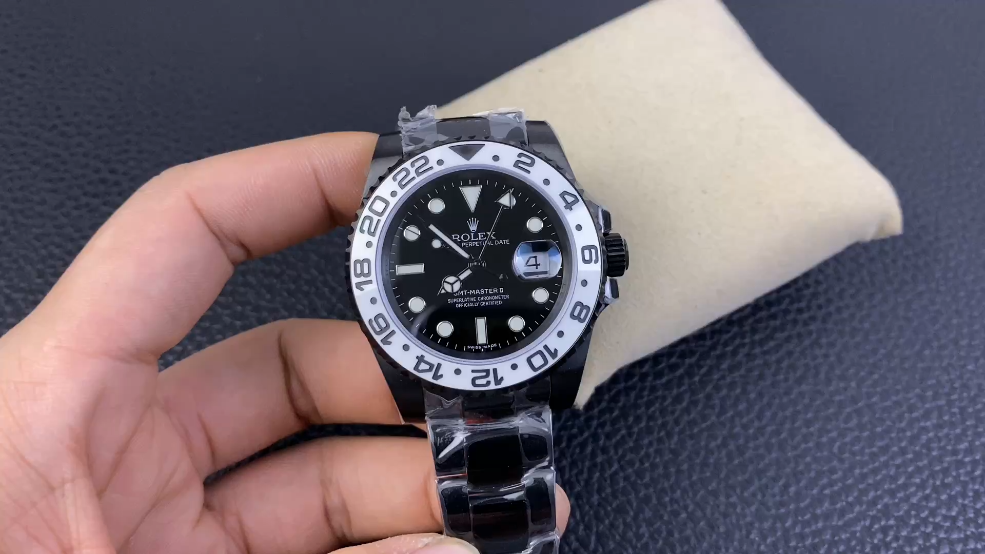 Rolex GMT Master II Black PVD/DLC Coated Black Dial Stainless Steel 16710 Men's Watch