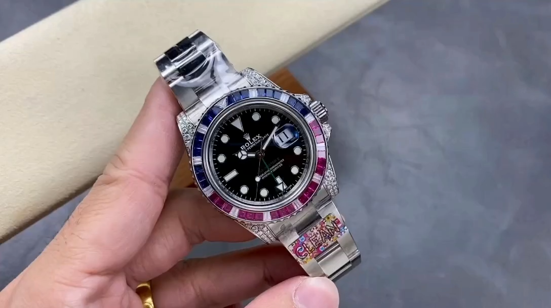 Rolex GMT Master II 126710BLRO Black Dial Diamond Case 40MM Men's Watch