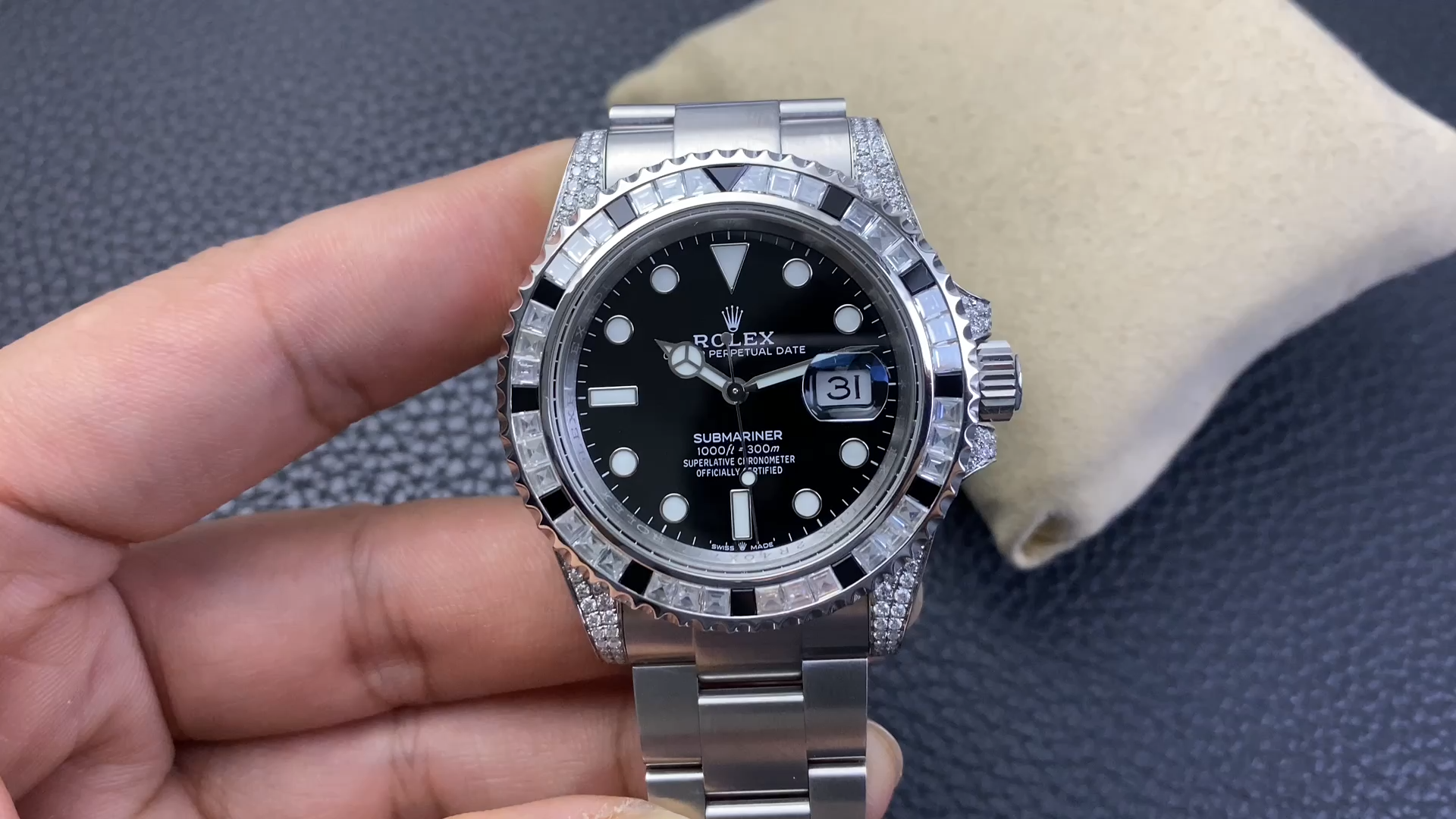 Rolex Submariner 116610 Black Dial Diamond Case 40MM Men's Watch