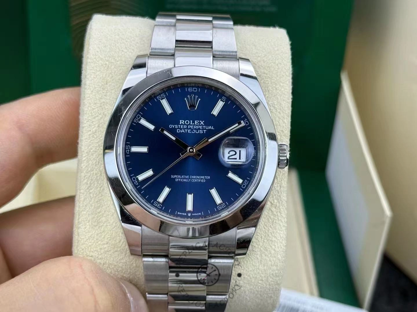 Rolex Datejust 41mm 126300-0001 Blue Dial Stainless Steel Oyster Bracelet Men's Replica Watch
