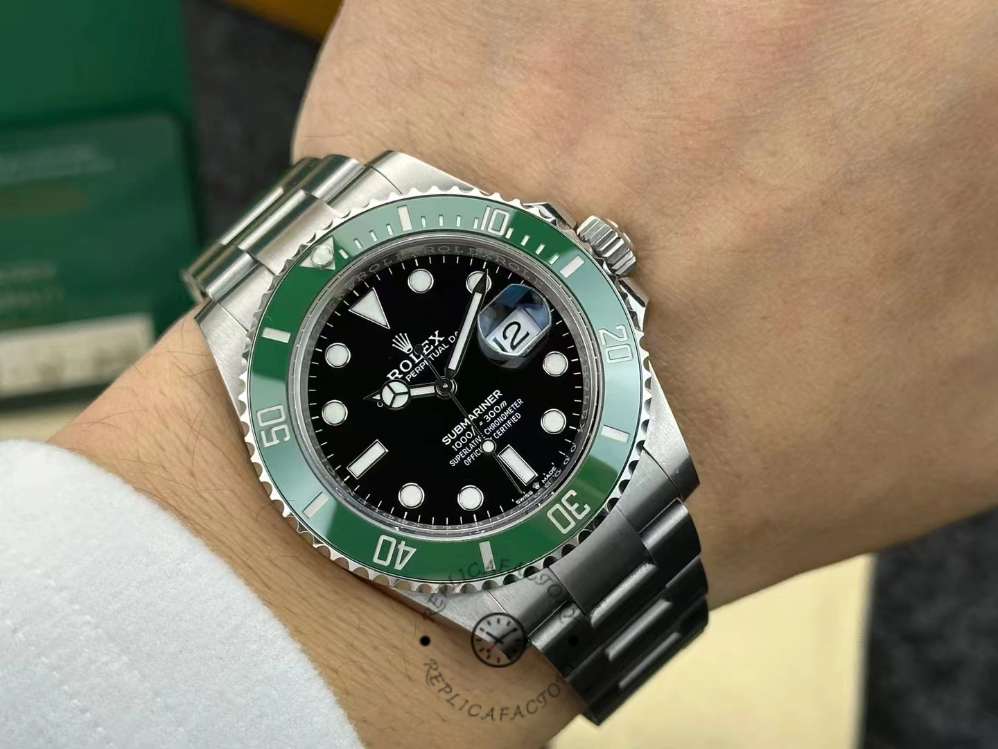 Wrist shot of Rolex Submariner 126610LV after 3 years of wear.