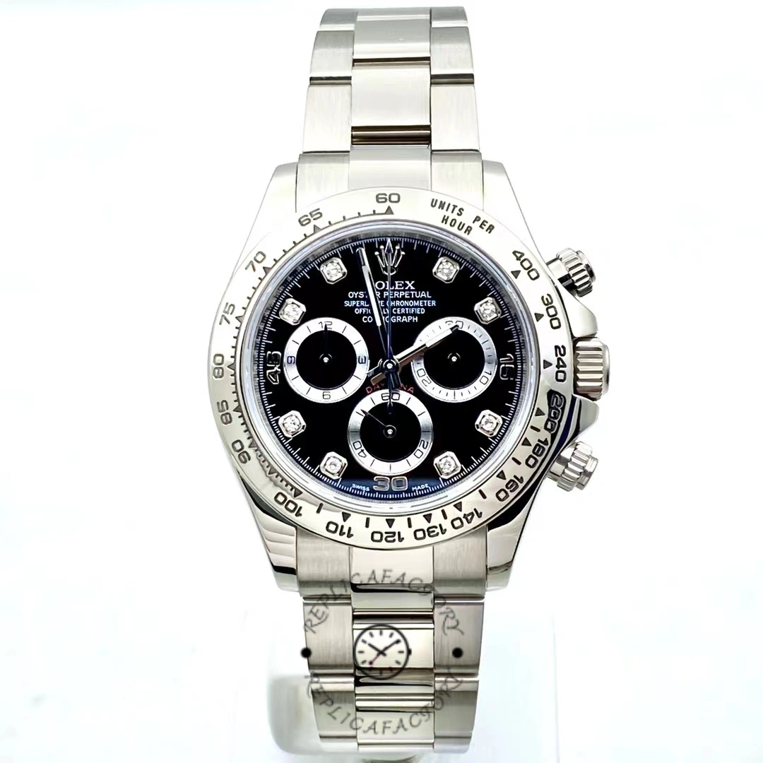 Rolex Cosmograph Daytona 116509 Black Dial White Gold 40MM Mens Replica Watch