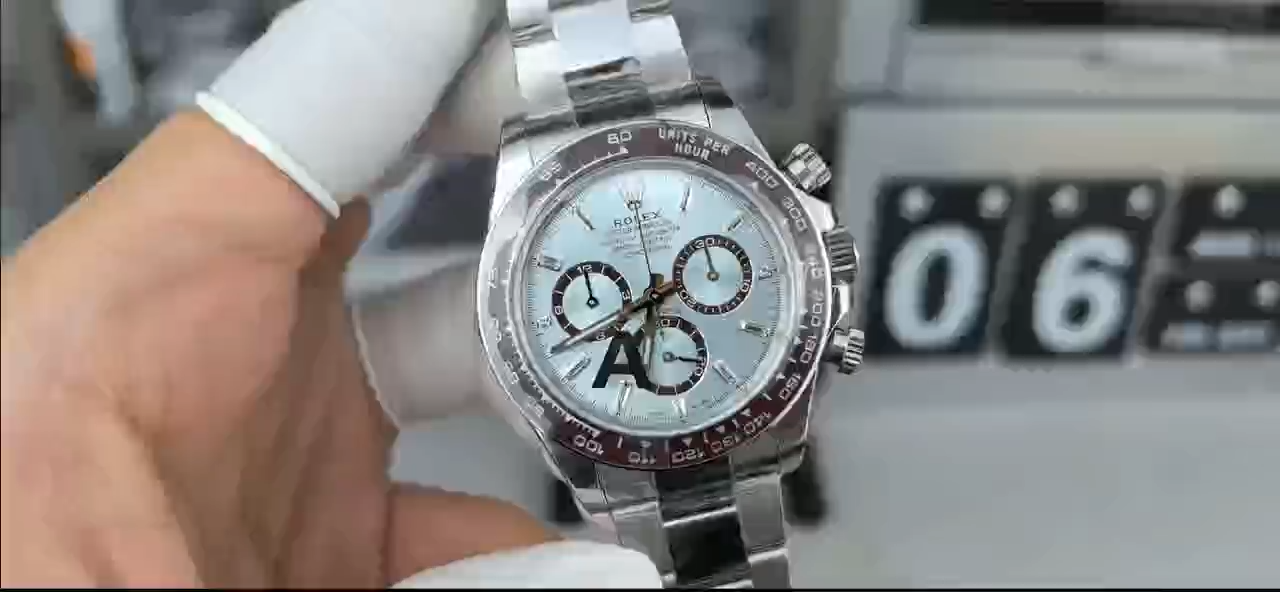 Rolex Platinum Cosmograph Daytona Ice Blue Ice Blue Diamond Baguette Mark 126506 0002
