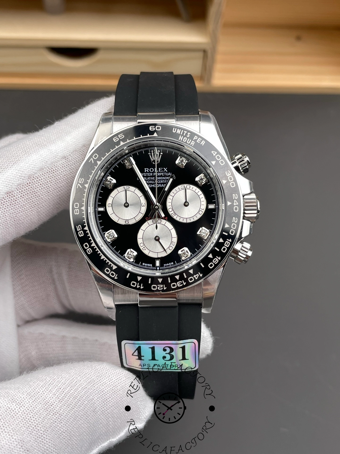 Rolex Cosmograph Daytona White Gold 126519LN 0004 Bright Black Steel Diamond