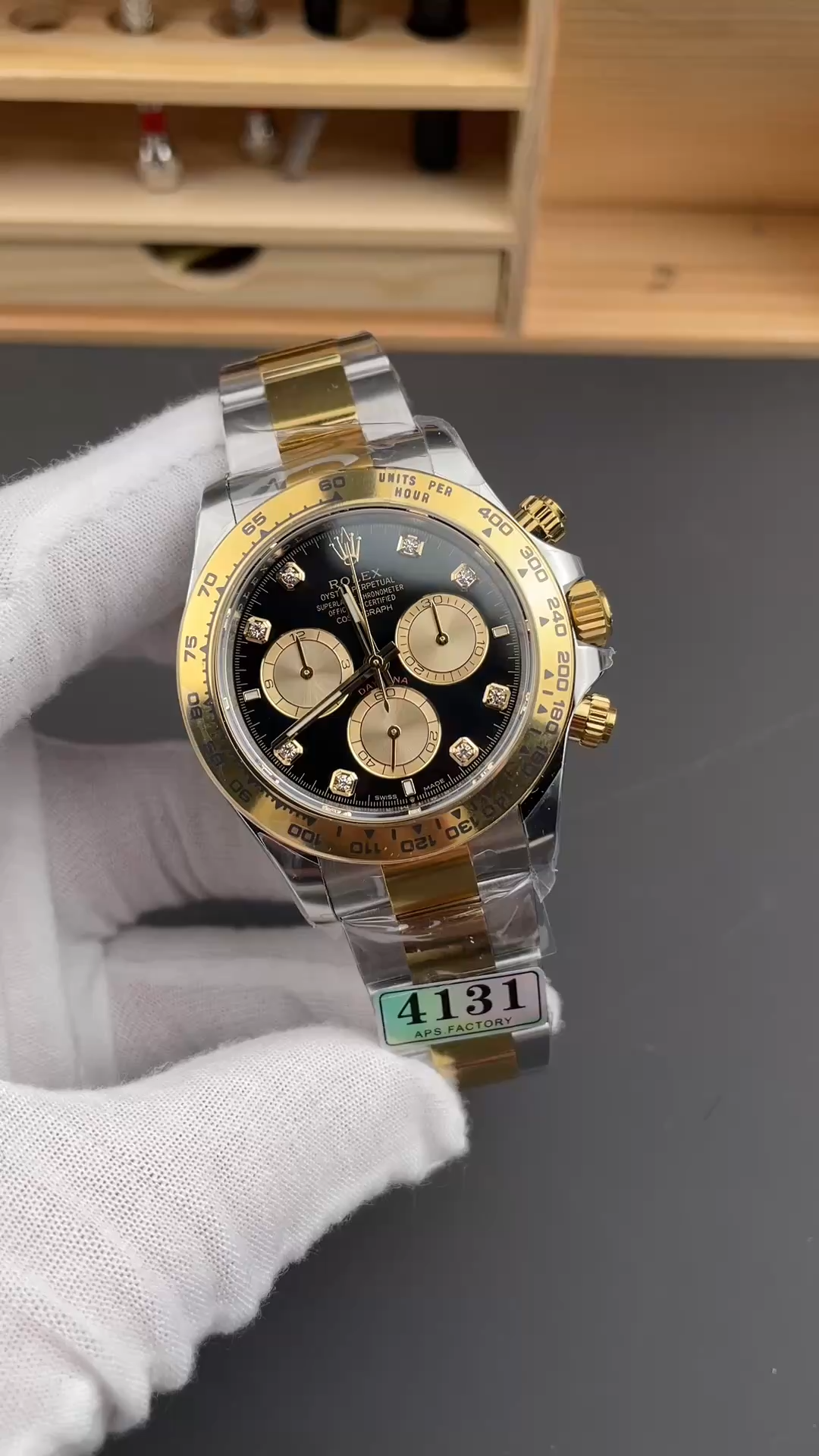 Rolex Two Tone Daytona 126503 0002 Black Diamond Replica Watch