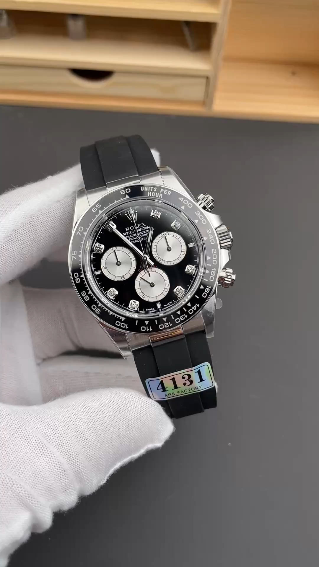 Rolex Cosmograph Daytona White Gold 126519LN 0004 Bright Black Steel Diamond