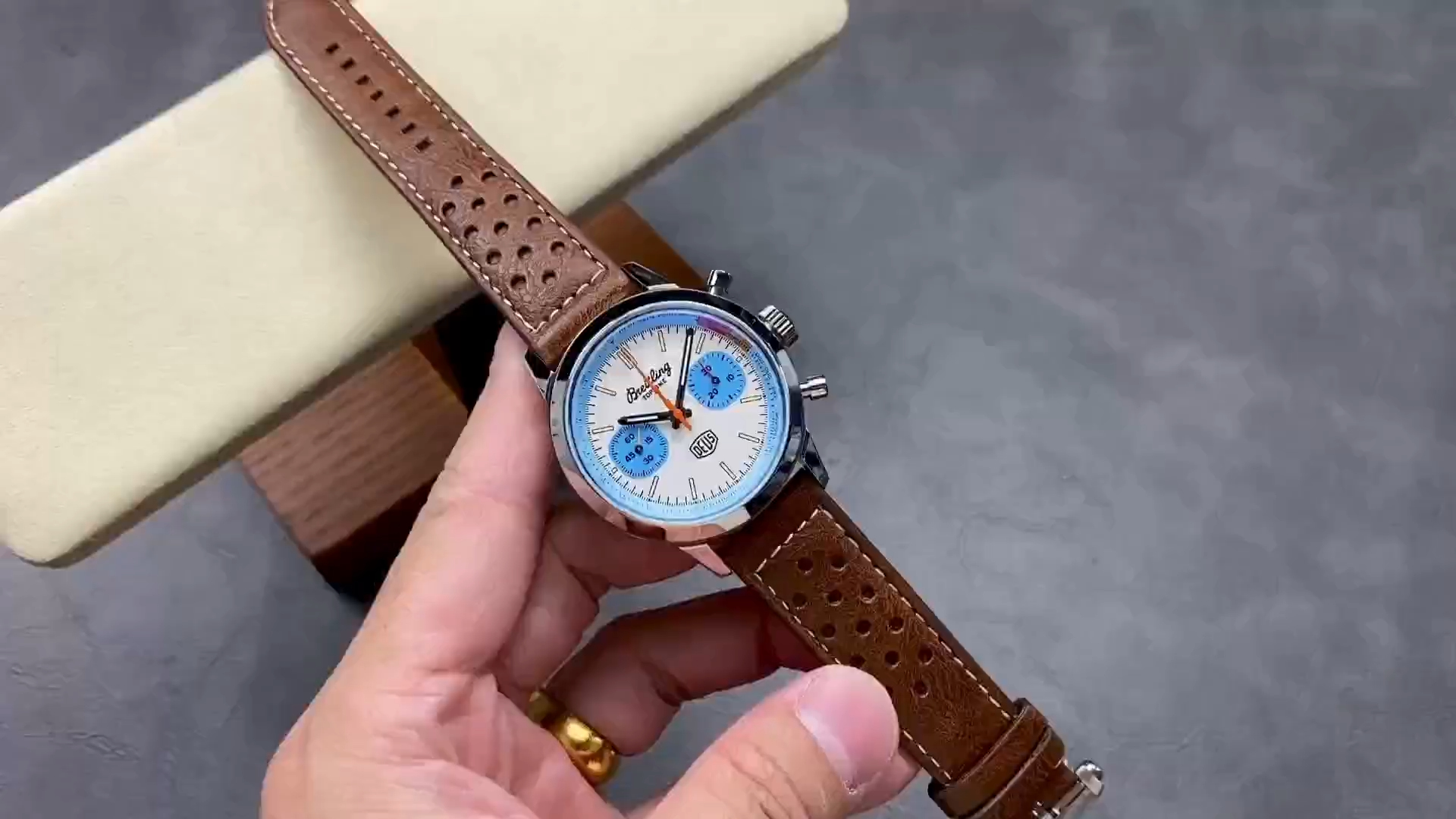 Breitling Top Time Deus L.E. 41MM White Dial Leather Strap A233112A1A1X1 Replica