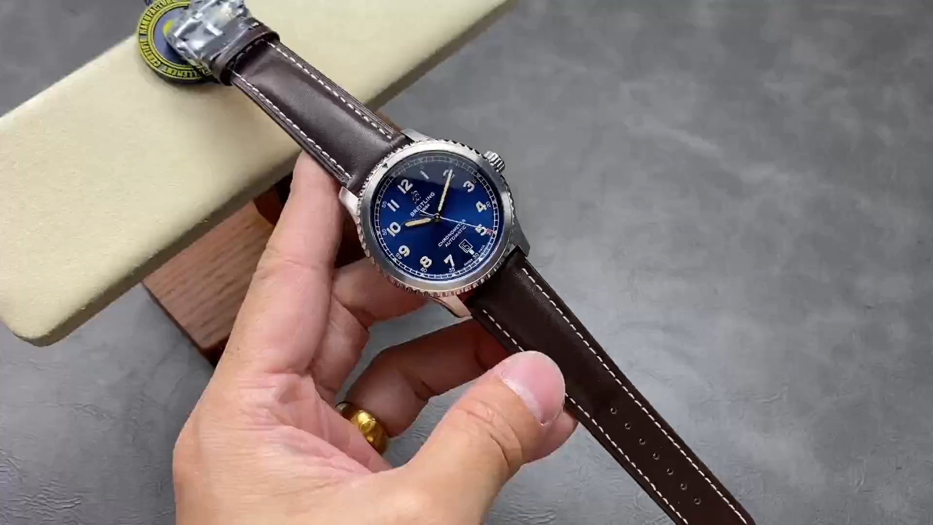 Breitling Aviator 8 Replica Automatic 41mm A17315101C1X1 Brown Leather Strap