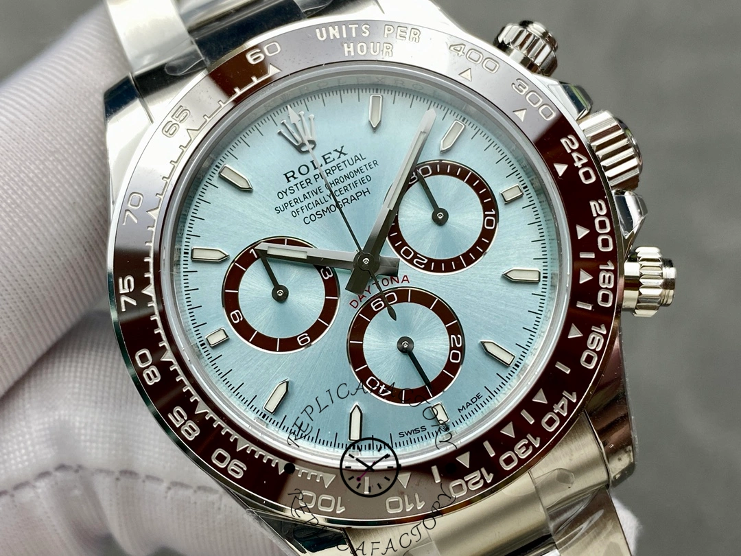 Rolex Platinum Cosmograph Daytona Ice Blue Index Dial Oyster Bracelet 126506 0001