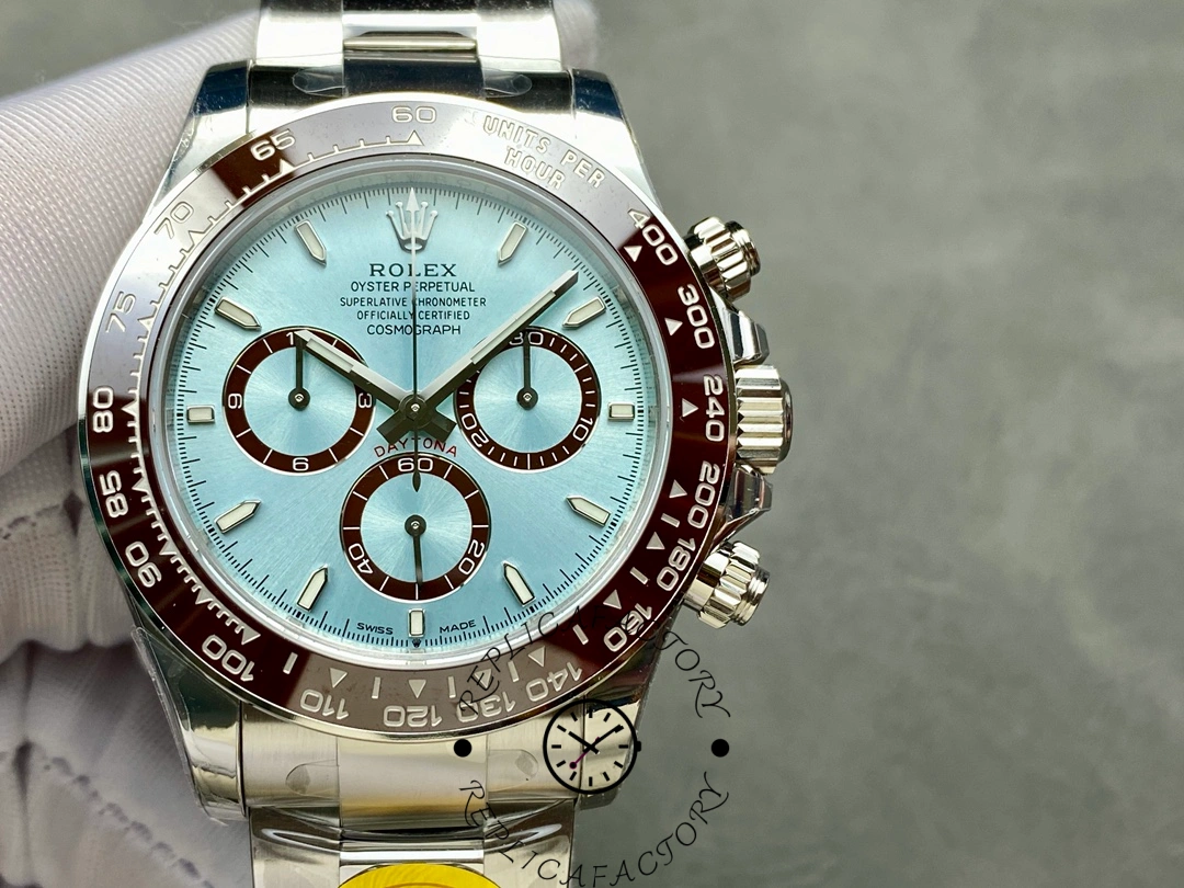 Rolex Platinum Cosmograph Daytona Ice Blue Index Dial Oyster Bracelet 126506 0001