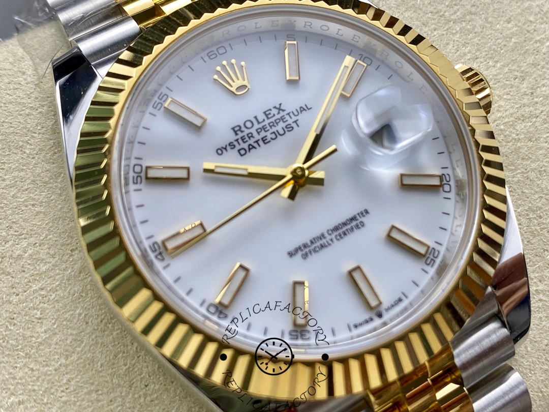 Rolex Datejust 126333 0016 White Index Jubilee 41mm Two Tone Steel