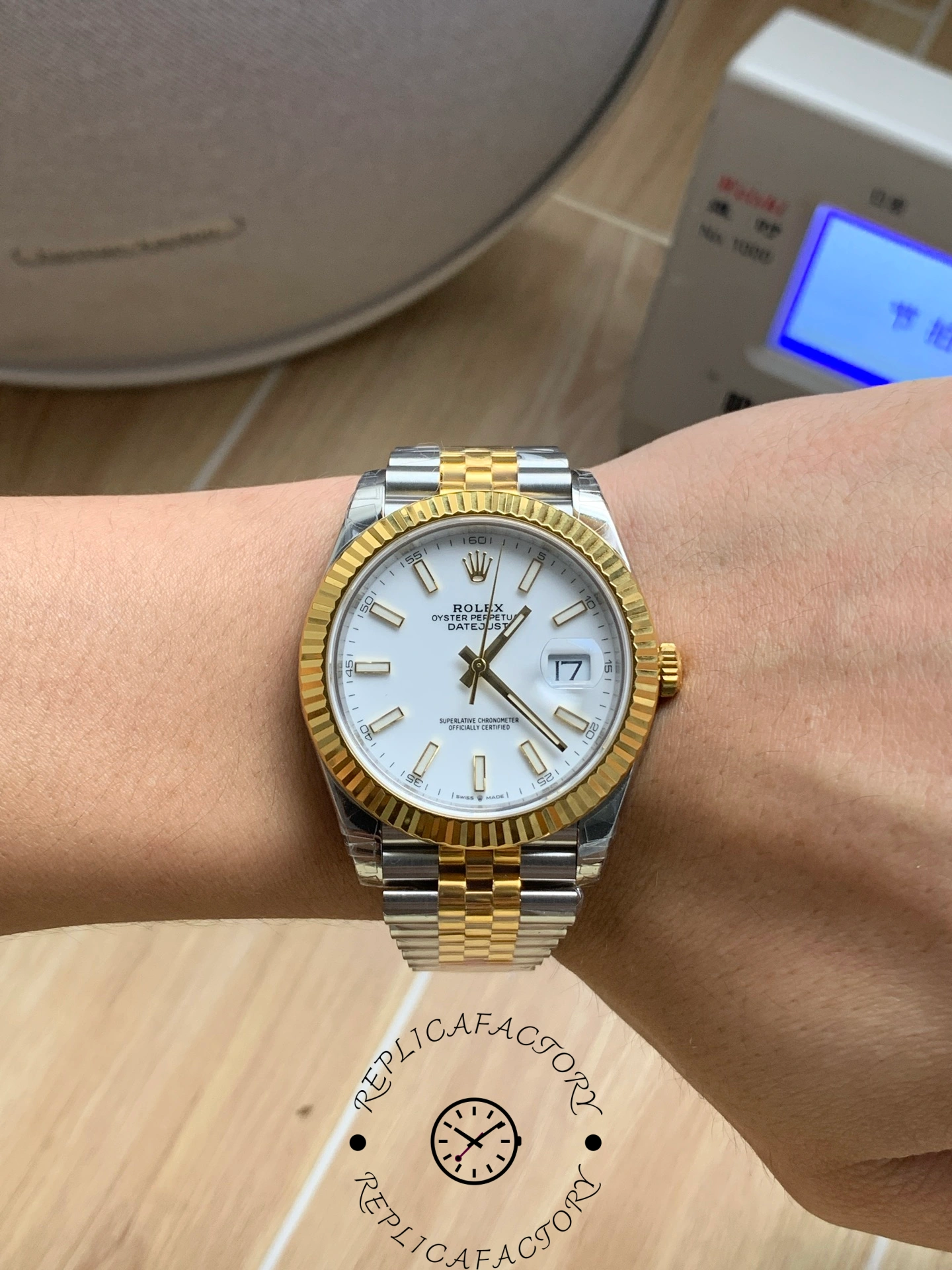 Rolex Datejust 126333 0016 White Index Jubilee 41mm Two Tone Steel