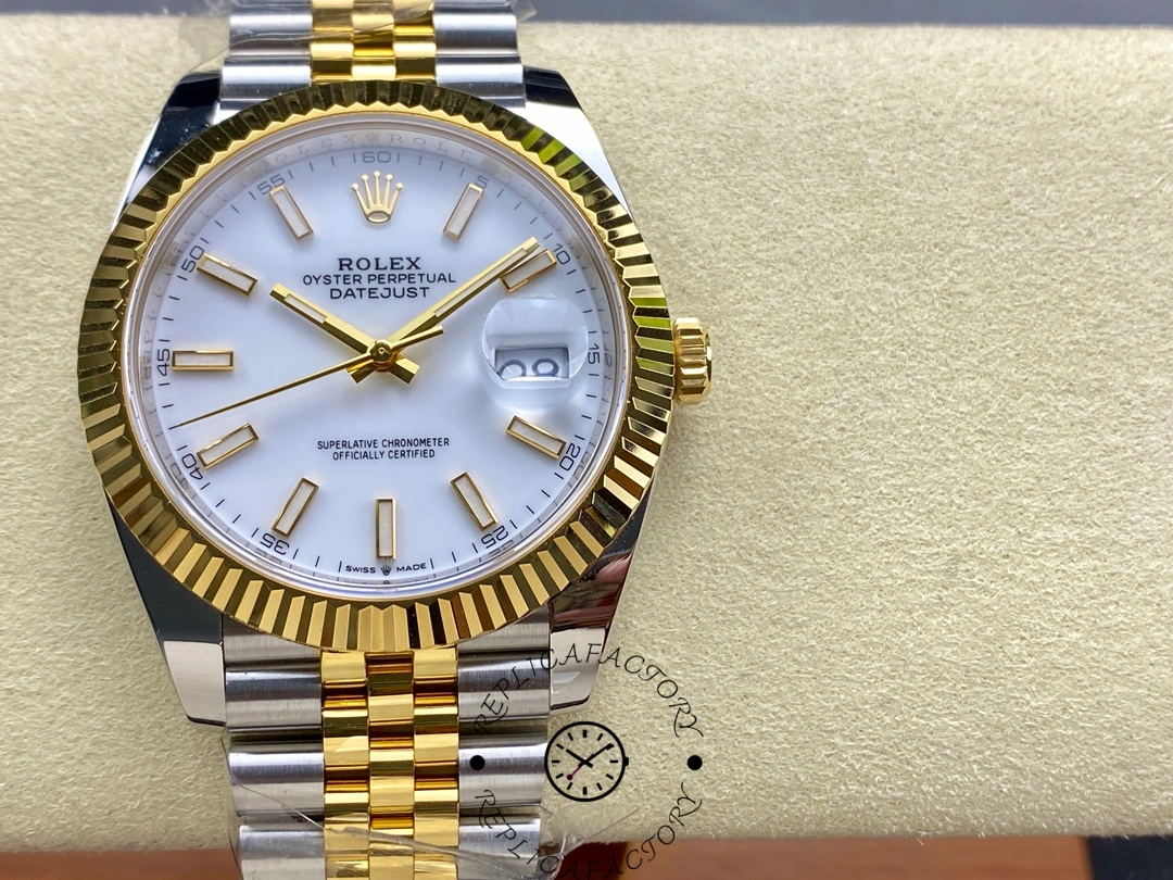 Rolex Datejust 126333 0016 White Index Jubilee 41mm Two Tone Steel