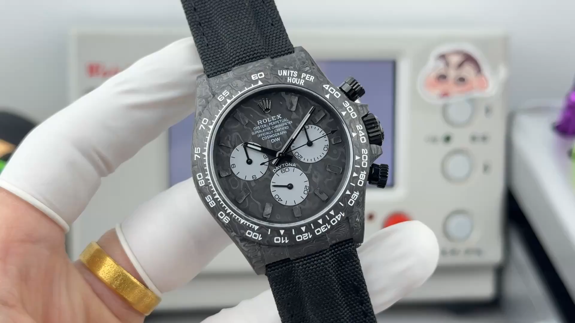 Replica Rolex DiW Daytona All Carbon Graphite 40mm Watch